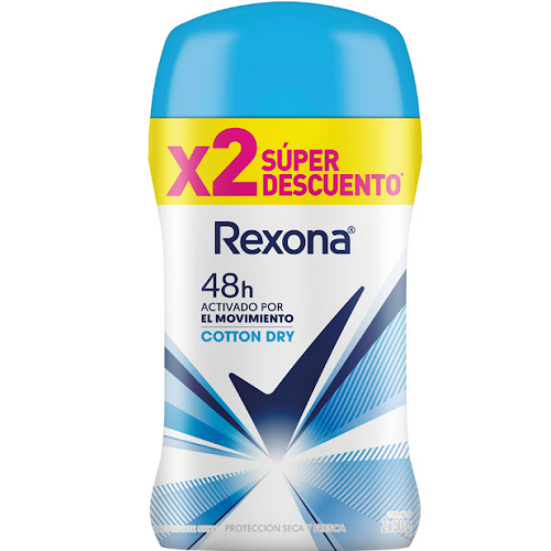 REXONA D.Barra*50g Cotton Dry*2 Und Cj*6