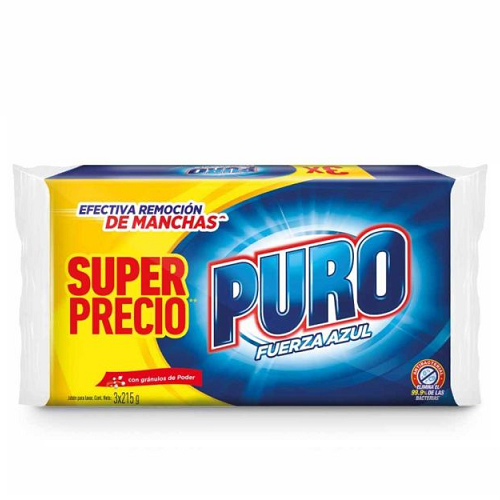 PURO Jabón Azul 3 Und*215g Cj*24