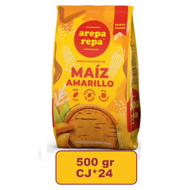 Arepa Repa Maíz Amarillo*500 gr Pac*24