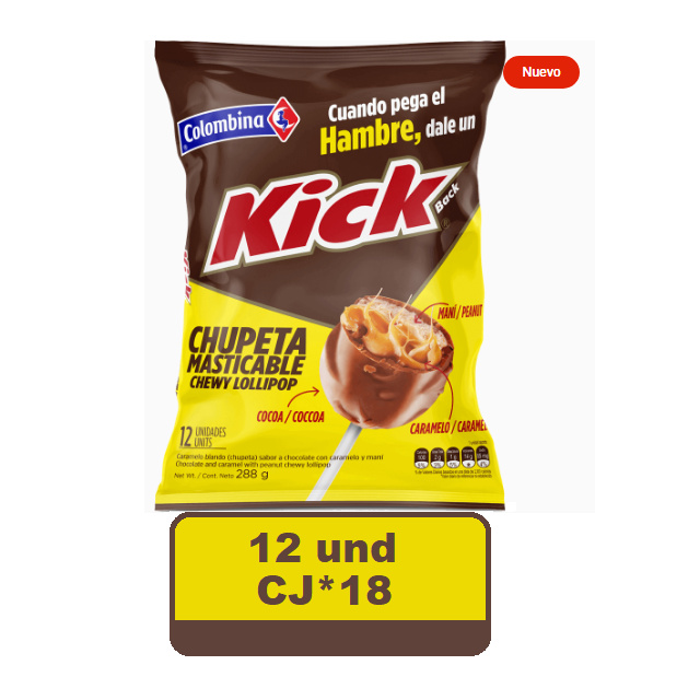 Chupeta Kick Back Masticable*12 Caj*18