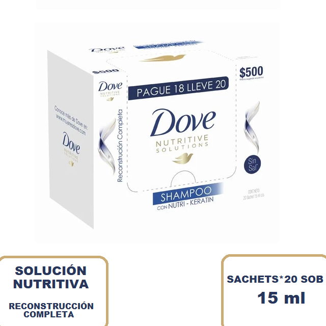 DOVE SH.Sachet*12 Sob*15ml Recons Compl