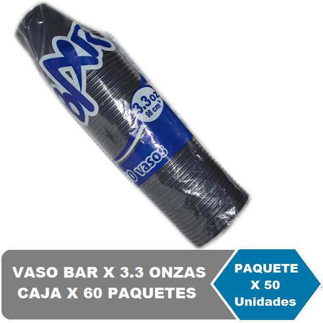 BAR Vasos*3.3 onz Cj*60 Paquetes