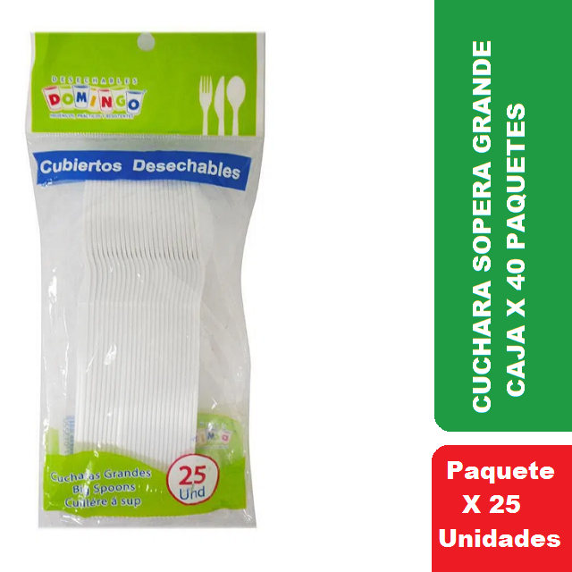 Domingo Cuchara Grand*25u Cj*40 Paq