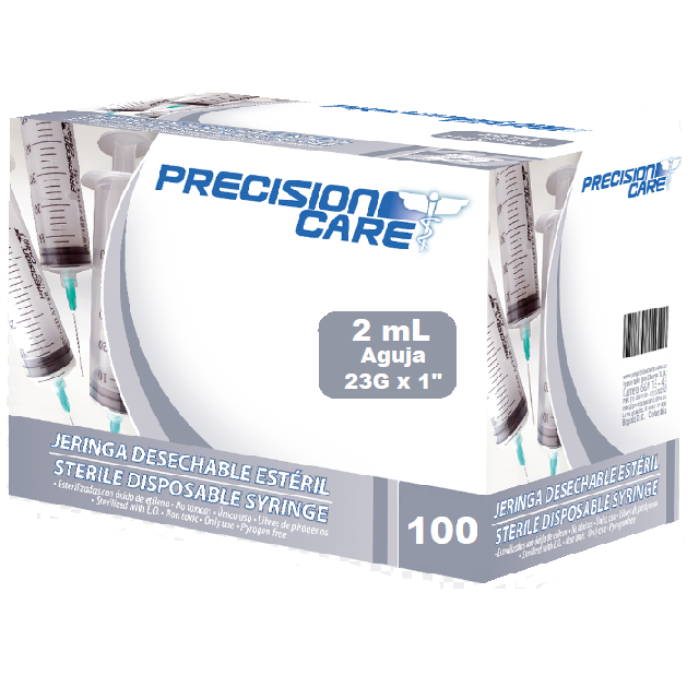 Jeringa Desechable Estéril 2 mL Verde