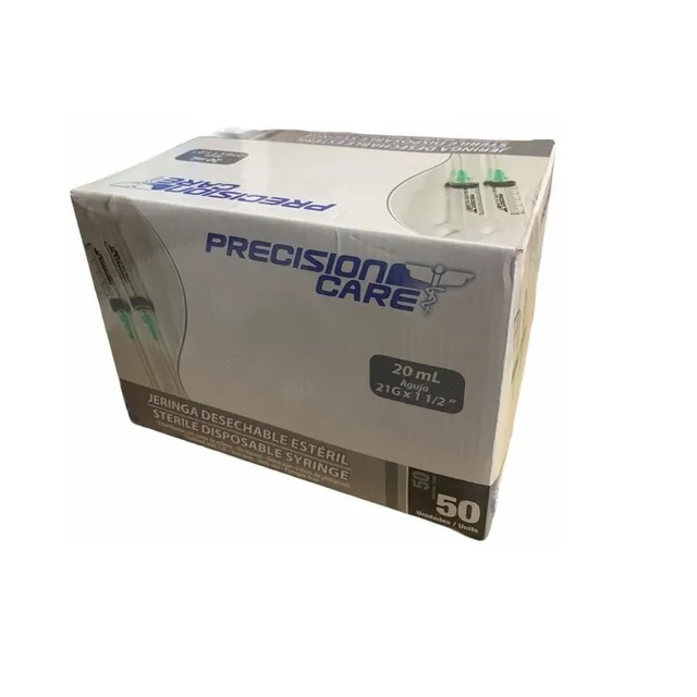 Jeringa Desechable Estéril 20mL Aguja 21G*1 1/2"