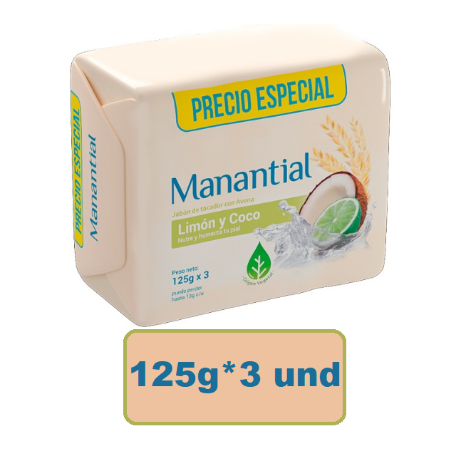 Manantial Jabón Tocador*125 gr*3 und