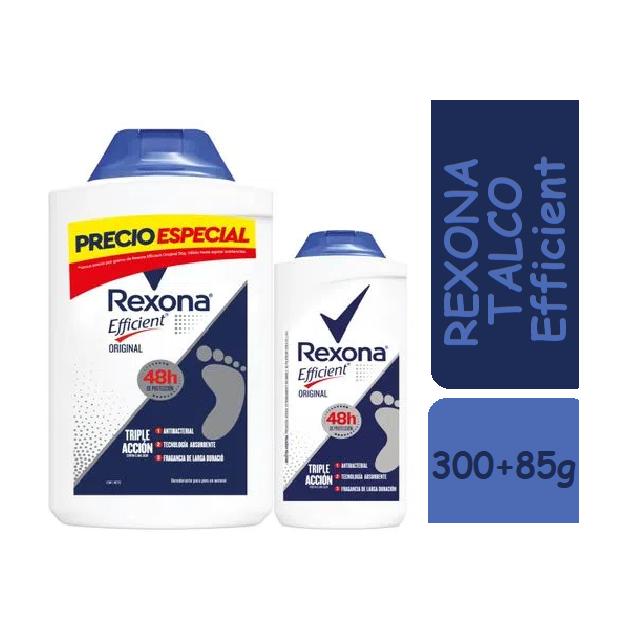 REXONA Efficient Talco*300g+85g CJ*12