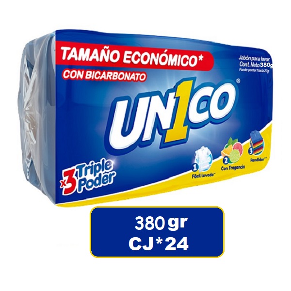 Único Jabón Triple Poder*380 gr Caj*12