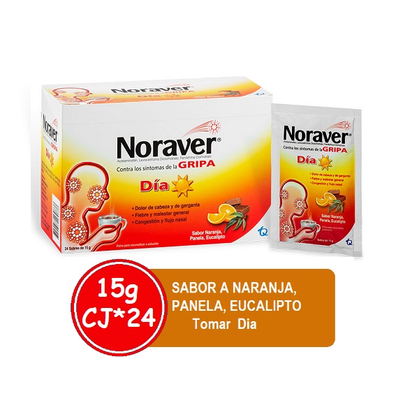 Noraver Gripa Día BB Caliente*15g Cj*24