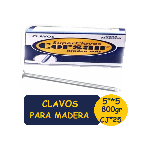 CORSAN Clavo Para Madera*5"X5mm Cj25