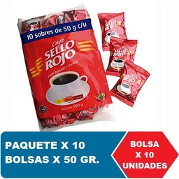 [2639] SELLO ROJO Cafe Bols*10u*50g c/u Pc*24