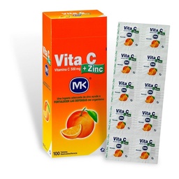 [2362] Mk VitaC*500mg Naranj+Zinc*10u Cj*100u